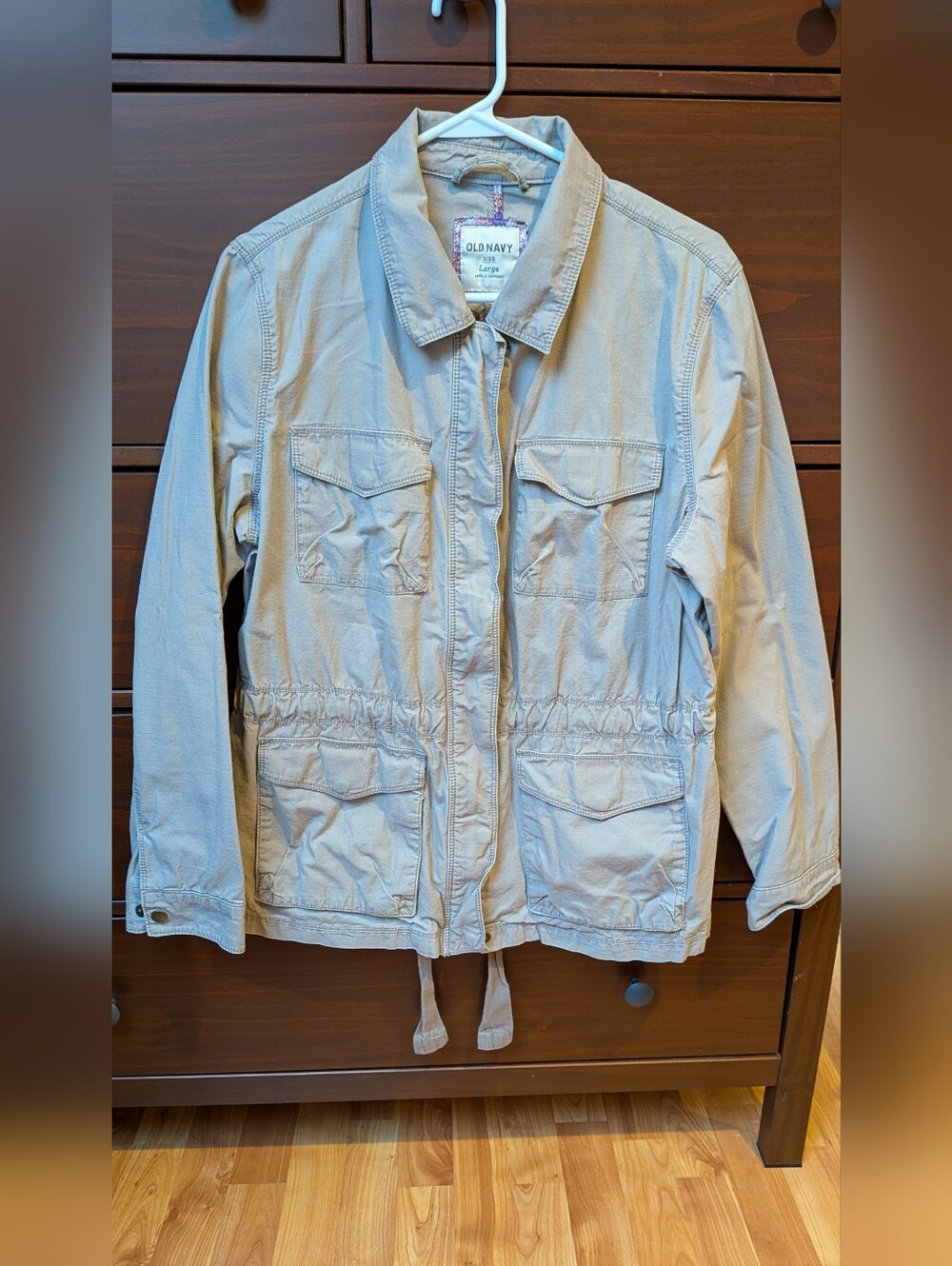Old navy Drawstring Sinched Waist Canvas Jacket Mauve/Purple Sz L B7